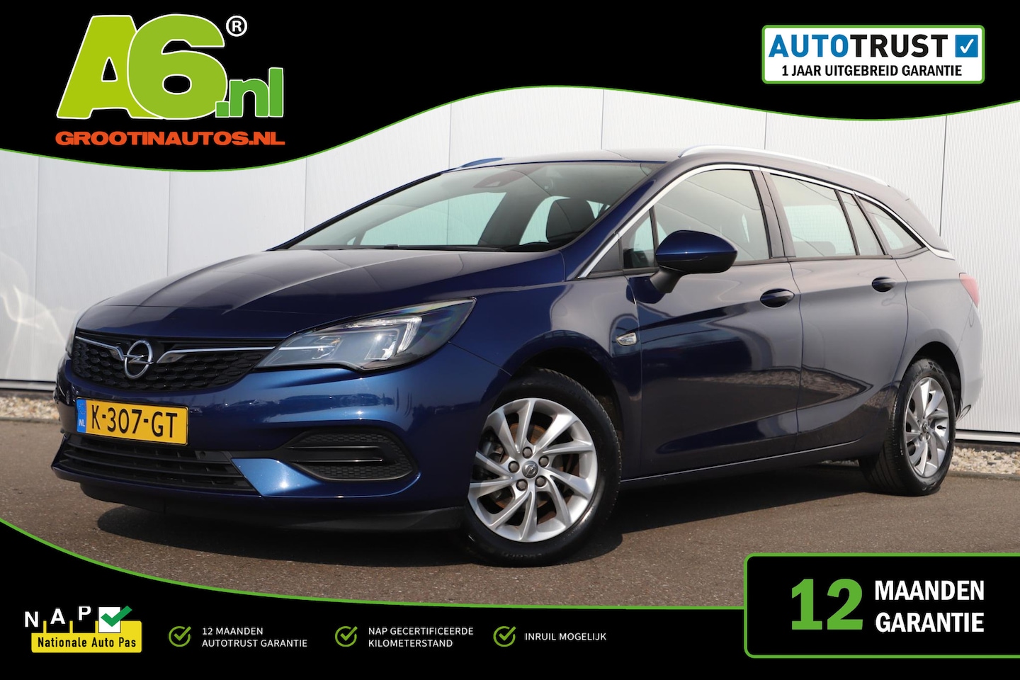 Opel Astra Sports Tourer - 1.2 Elegance 110PK Navigatie 16 inch LMV Carplay Android Airco Cruise Control - AutoWereld.nl