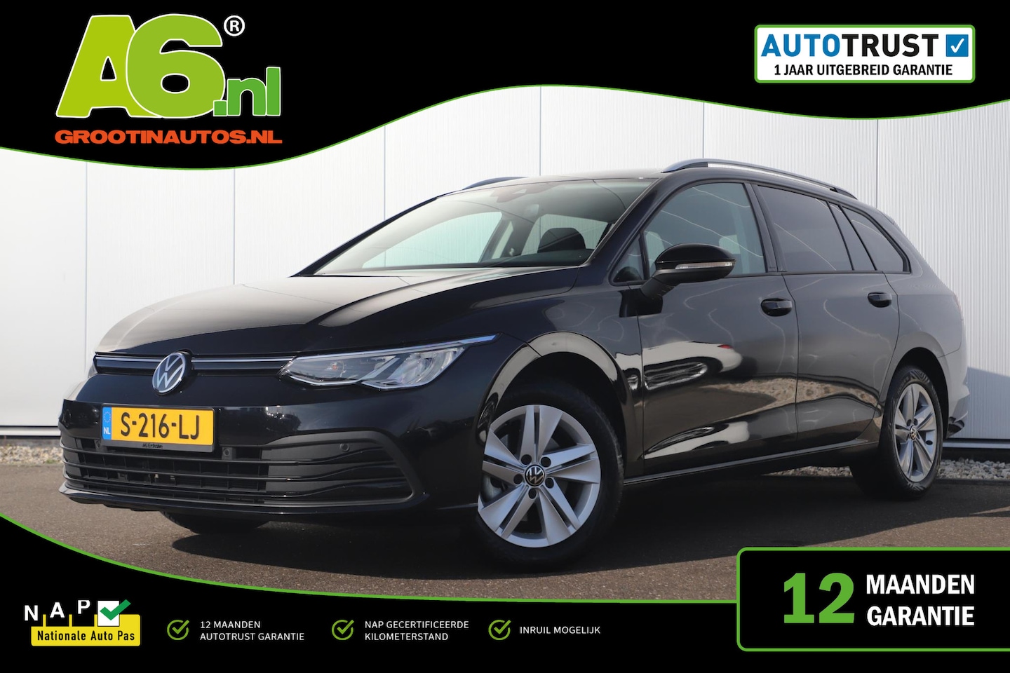 Volkswagen Golf Variant - 1.0 eTSI Life Automaat Virtual Cockpit Navigatie Draadloos Carplay Android Stuur & Stoelve - AutoWereld.nl