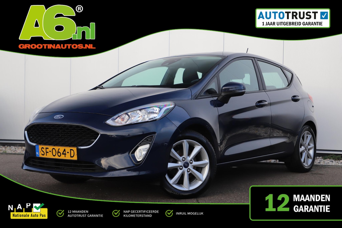 Ford Fiesta - 1.1 Trend Trekhaak Navigatie 15 inch LMV Airco Bluetooth Elektrische Ramen - AutoWereld.nl