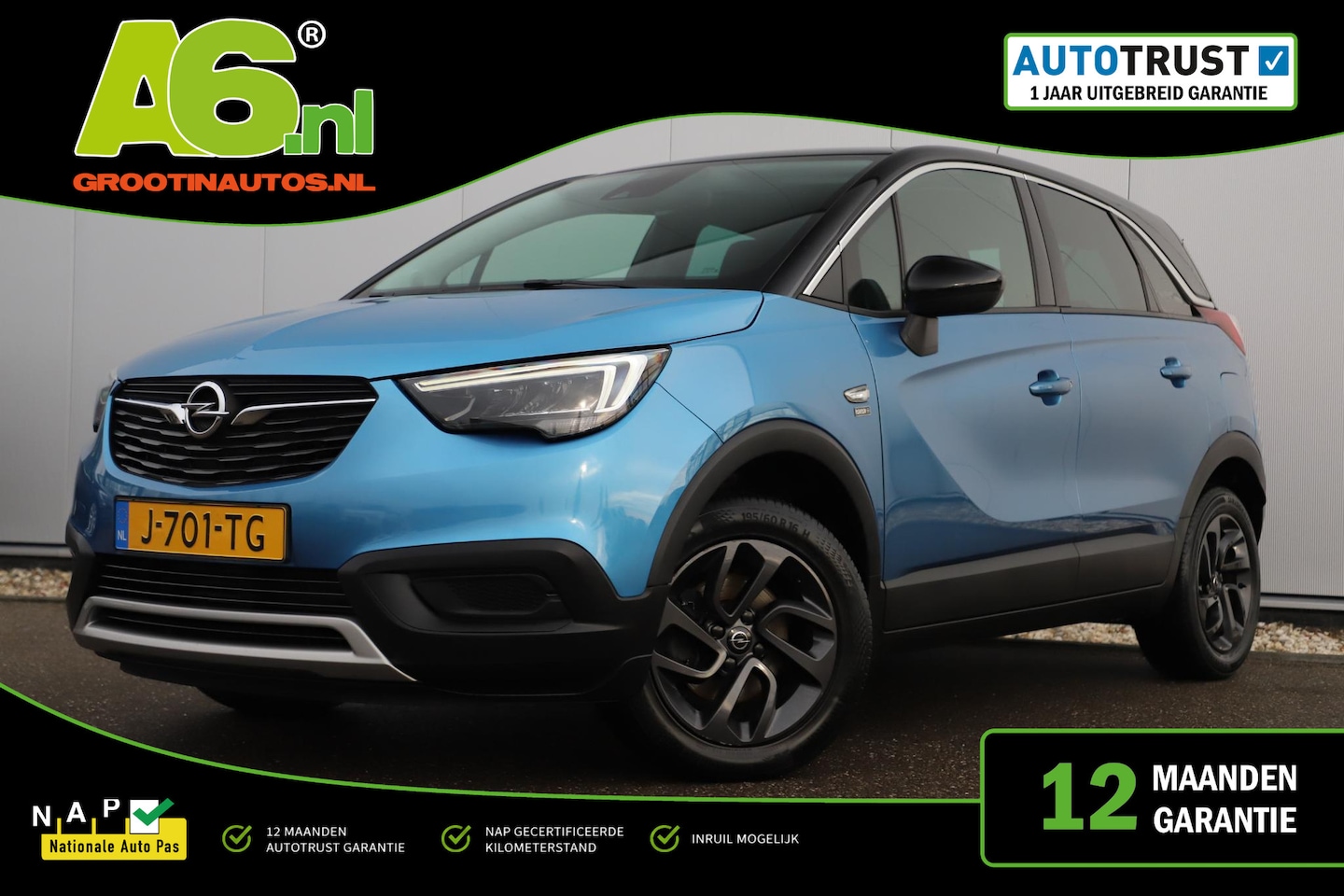 Opel Crossland X - 1.2 Turbo Edition 2020 110PK Navigatie LED Carplay Android Airco Cruise Control Rijstrooks - AutoWereld.nl
