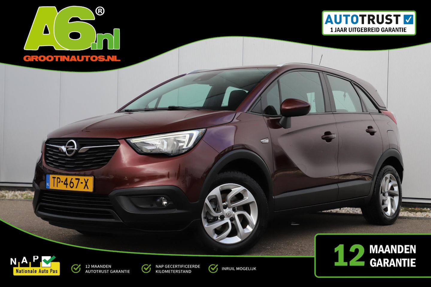 Opel Crossland X - 1.2 Turbo Innovation 16 inch LMV Navigatie Carplay Android Airco Cruise Control Parkeersen - AutoWereld.nl