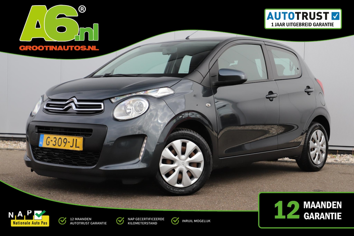 Citroën C1 - 1.0 VTi Feel Radio Bluetooth Airco Elektrische Ramen - AutoWereld.nl