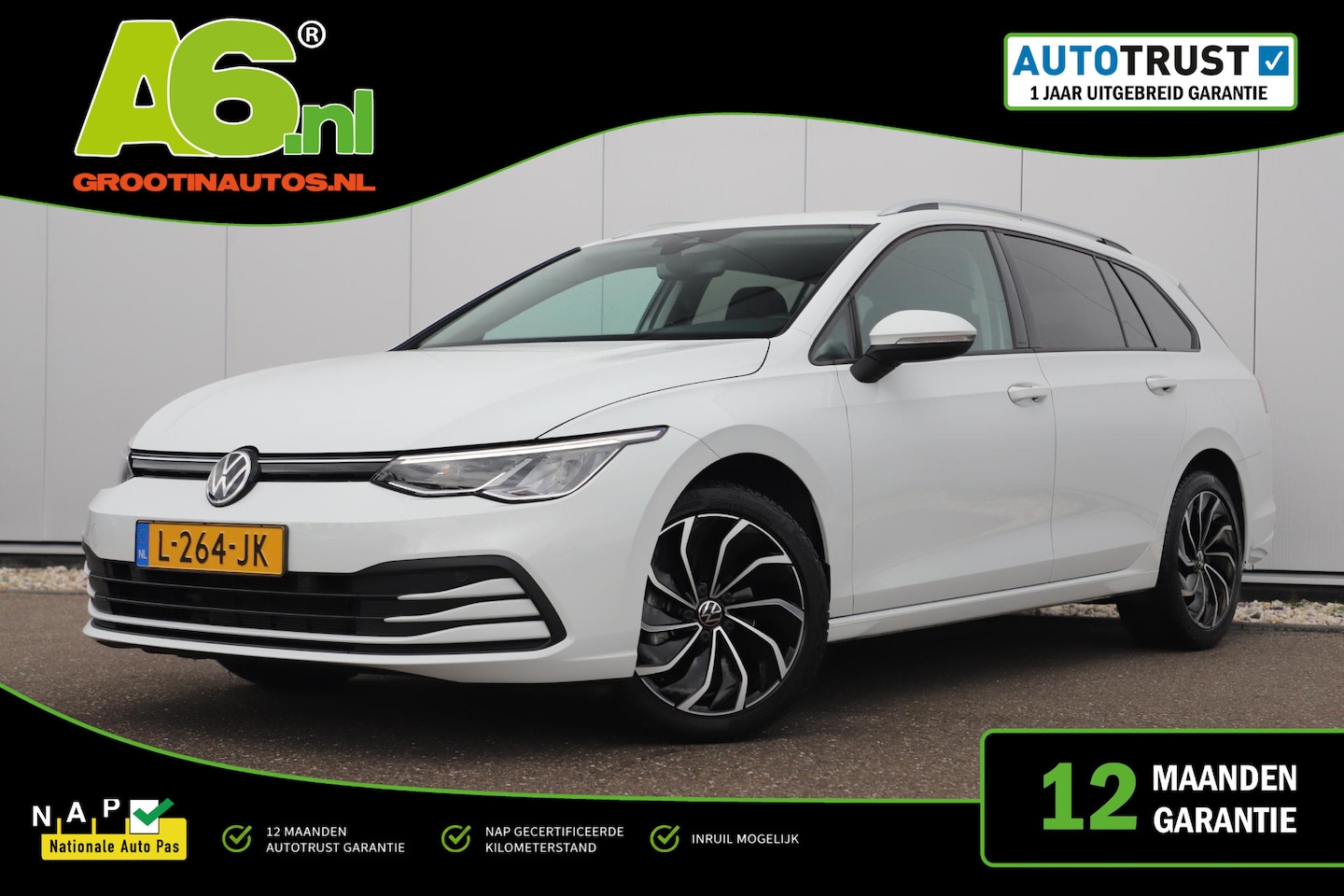 Volkswagen Golf Variant - 1.0 eTSI Life Automaat Navigatie Carplay Android Memory Sportstoel Getint Glas 17 inch LMV - AutoWereld.nl