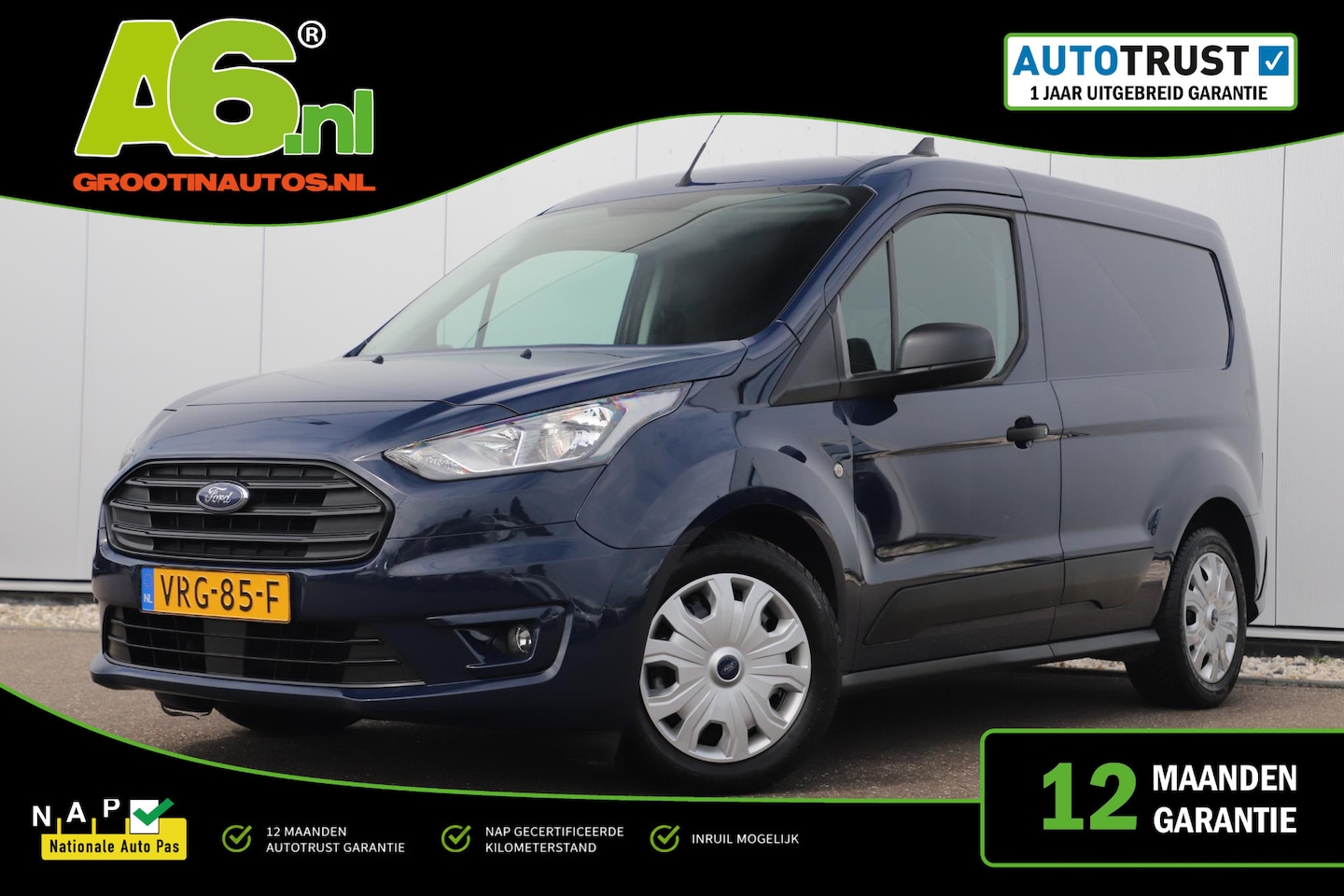 Ford Transit Connect - 1.5 EcoBlue L1 Automaat Hondenauto Ventilatie Achterin Hondentransport Radio Bluetooth Air - AutoWereld.nl