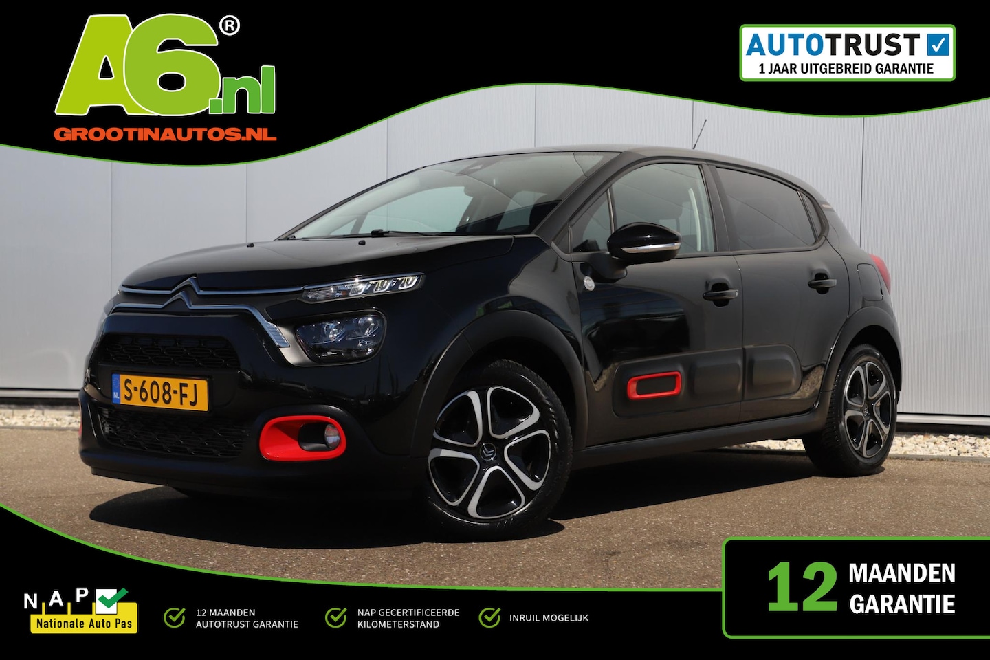 Citroën C3 - 1.2 PureTech C-Series Navigatie Carplay Android Climate Cruise Control All-season banden! - AutoWereld.nl