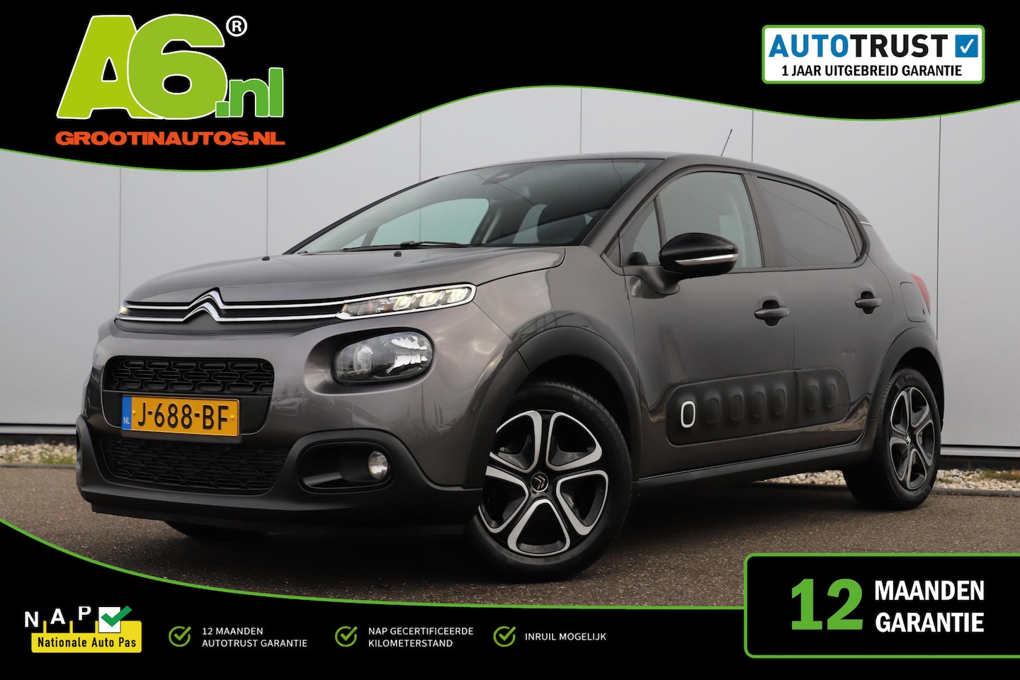 Citroën C3 - 1.2 PureTech Feel Carplay Android Navigatie Climate Cruise Control Rijstrooksensor Parkeer - AutoWereld.nl