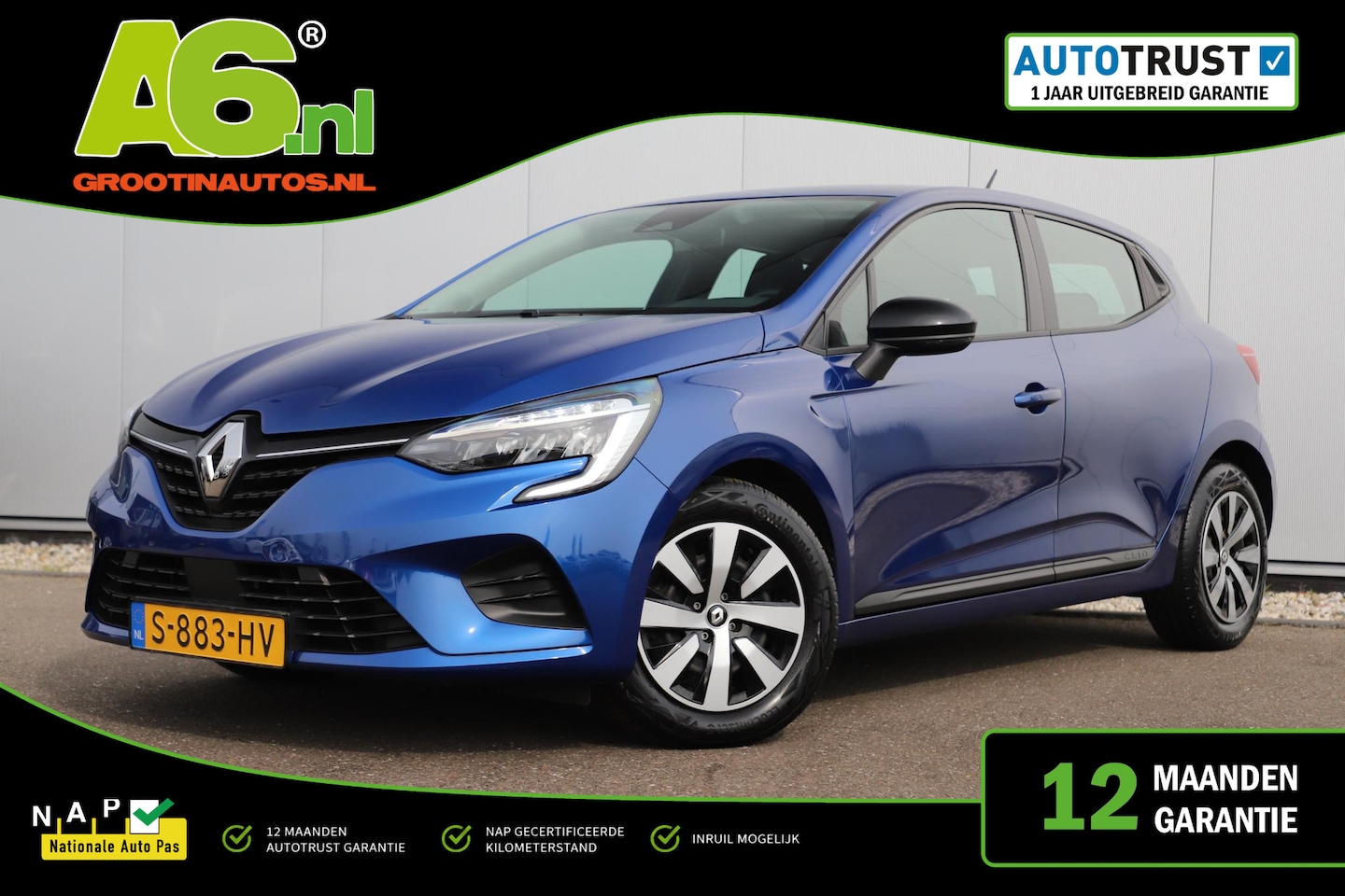 Renault Clio - 1.0 TCe 90 Equilibre 6-bak Navigatie Carplay Android Airco Cruise Control Rijstrooksensor - AutoWereld.nl