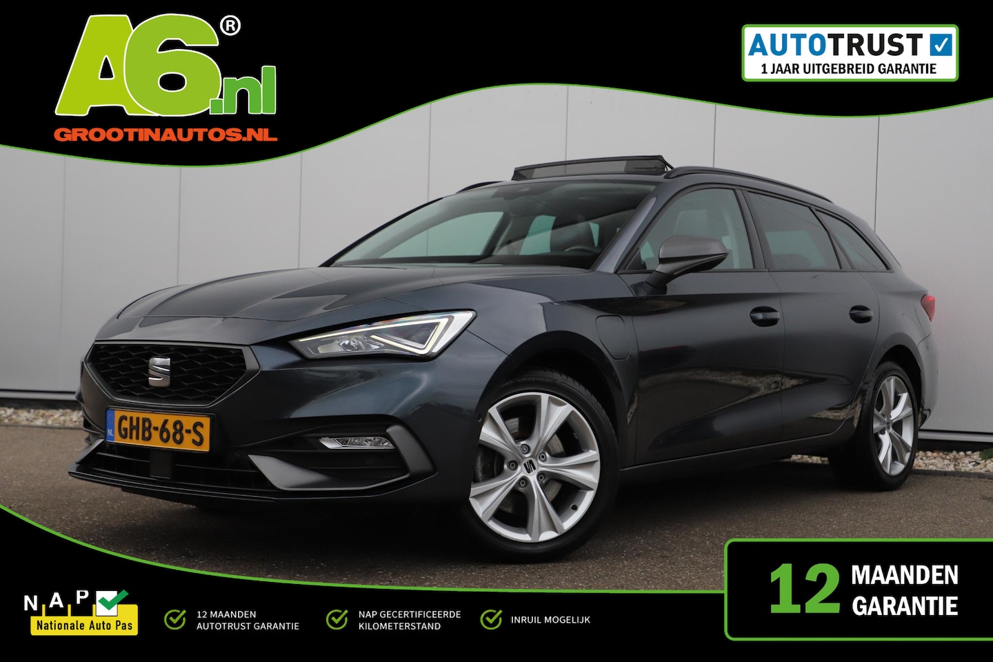 SEAT Leon Sportstourer - 1.4 TSI eHybrid PHEV FR Business Intense 204PK Automaat Panoramadak Carplay Android Naviga - AutoWereld.nl