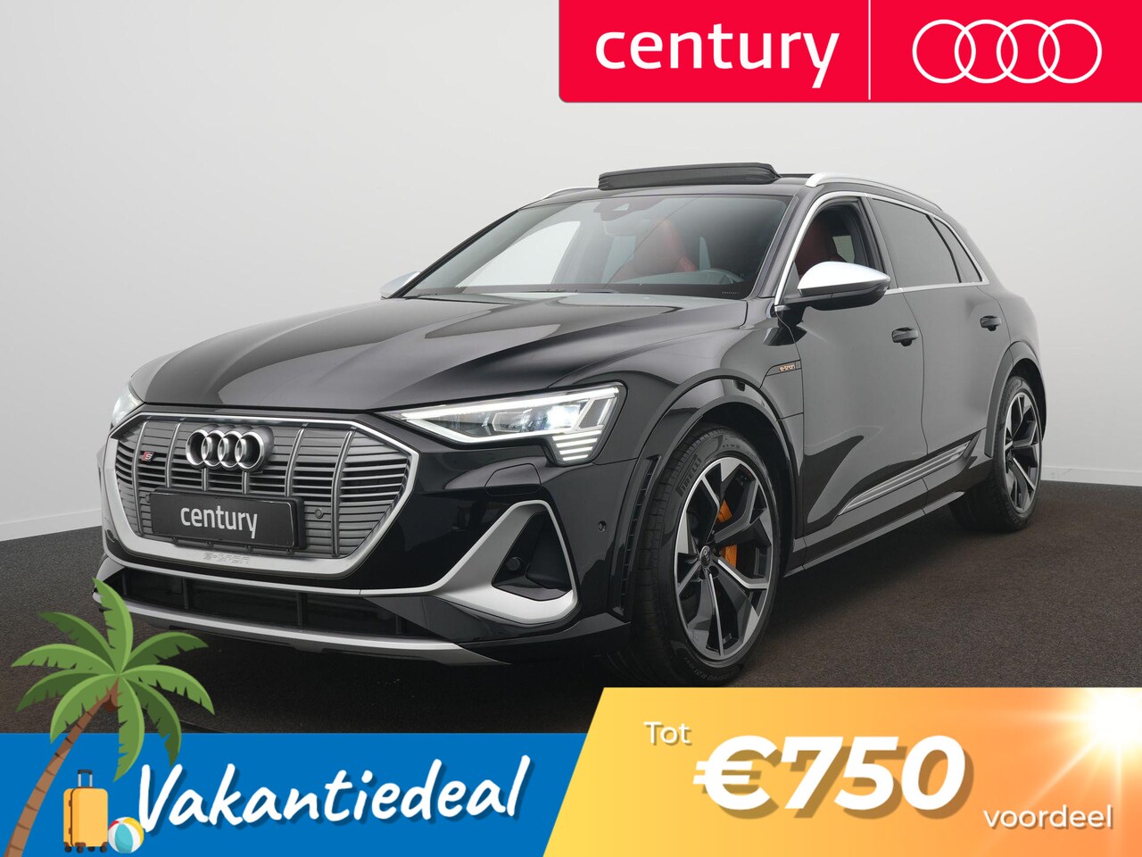 Audi e-tron - S quattro 95 kWh 503PK | Panodak | RS-Stoelen | Rood-Leder | B&O - AutoWereld.nl
