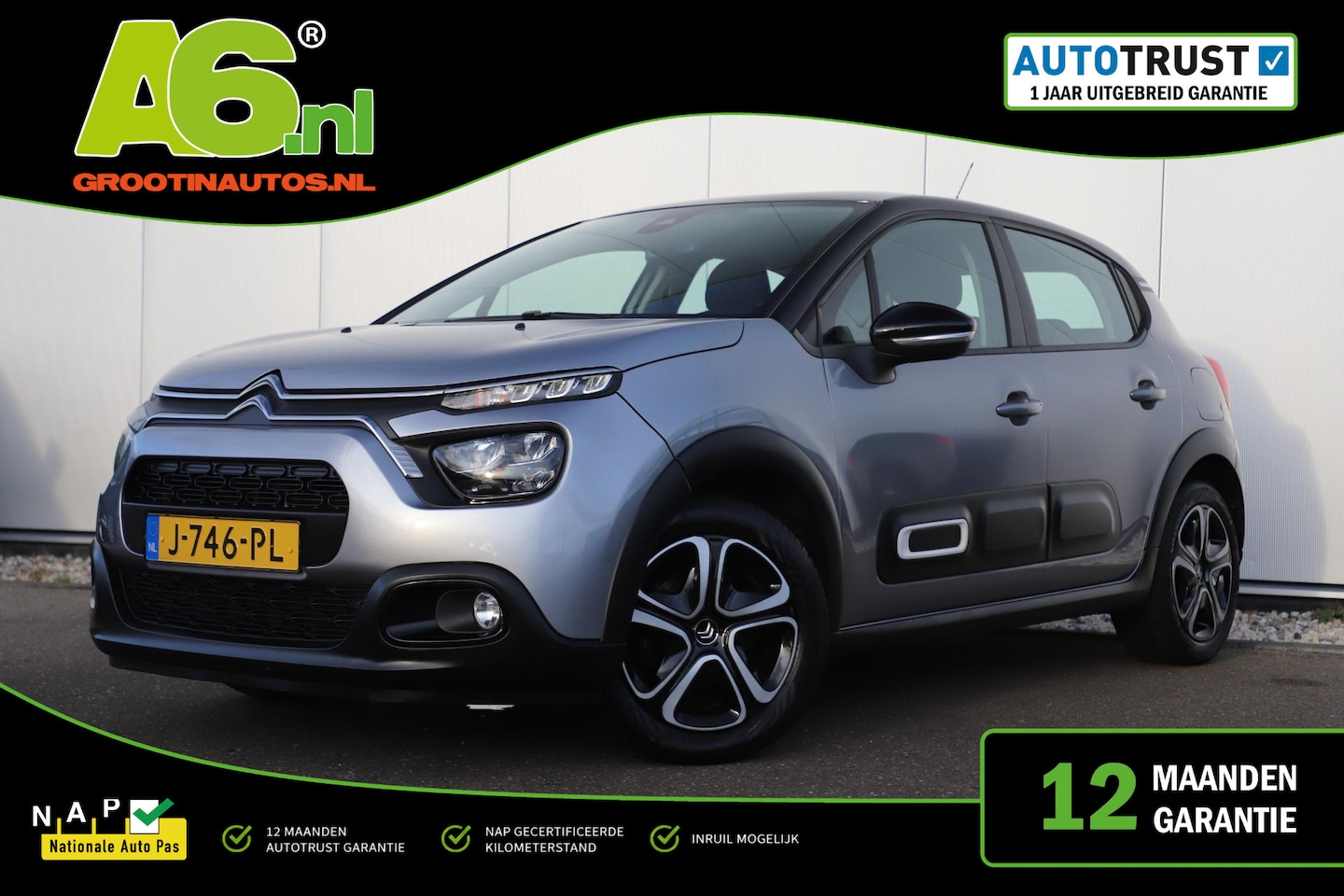 Citroën C3 - 1.2 PureTech Feel Navigatie Carplay Android Climate Cruise Control Rijstrooksensor Parkeer - AutoWereld.nl