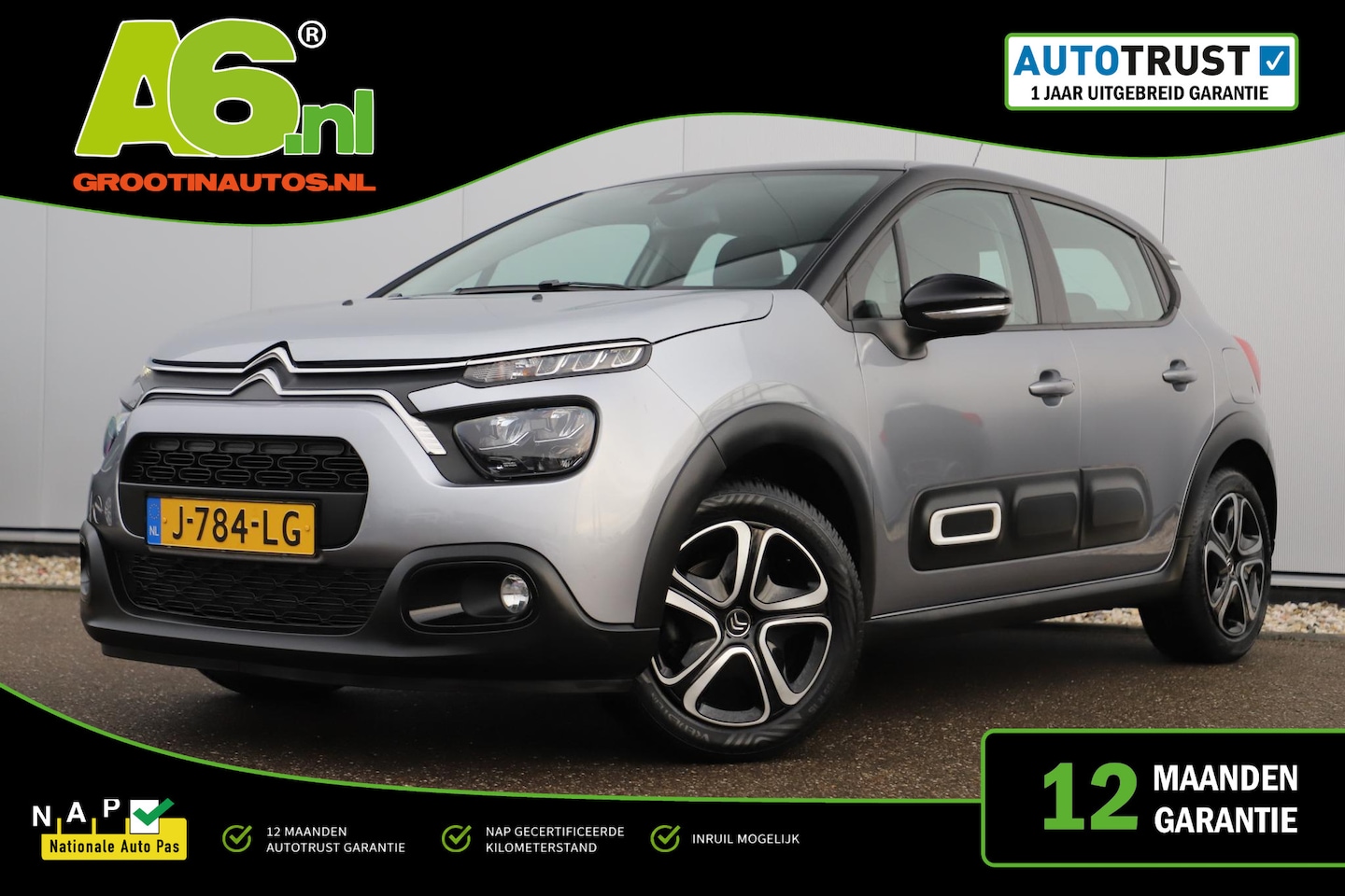 Citroën C3 - 1.2 PureTech Feel Navigatie Carplay Android Climate Cruise Control Rijstrooksensor Parkeer - AutoWereld.nl
