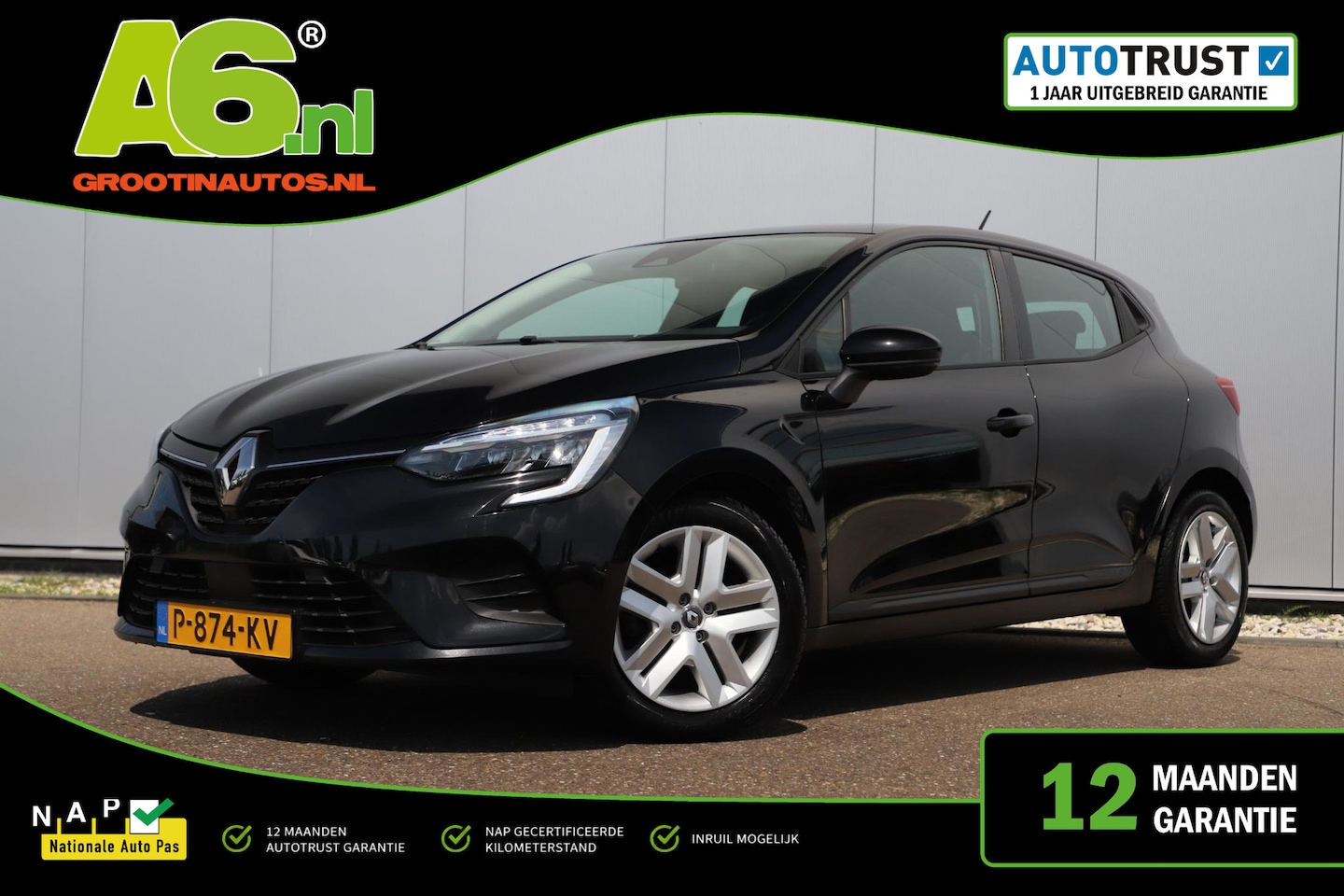 Renault Clio - 1.0 TCe Business Zen Navigatie Airco Cruise Control Carplay Android Bluetooth LED Parkeers - AutoWereld.nl