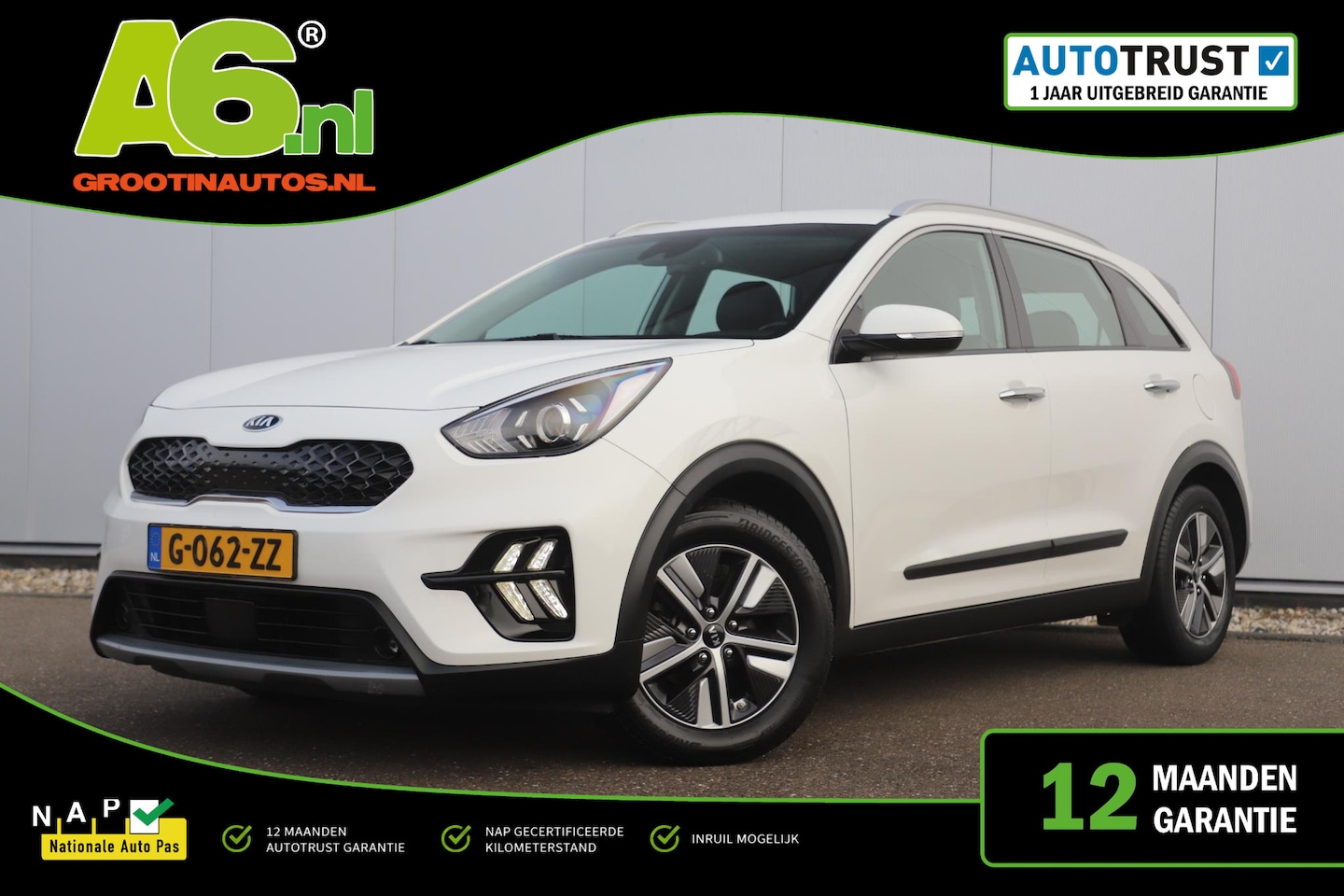Kia Niro - 1.6 GDi Hybrid DynamicLine Half Leder Navigatie Achteruitrijcamera Adaptive Cruise Carplay - AutoWereld.nl