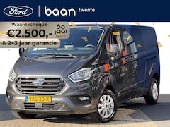 Ford Transit Custom - 300 L2H1 2.0 TDCI 170pk Limited DC | Camera | Trekhaak | Bijrijdersstoel | 2x schuifdeur |