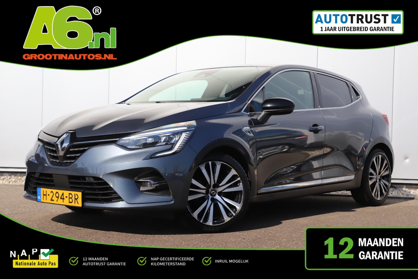 Renault Clio - 1.0 TCe Initiale Paris 101PK Groot Navigatie Achteruitrijcamera Lederen Bekleding 17 inch - AutoWereld.nl