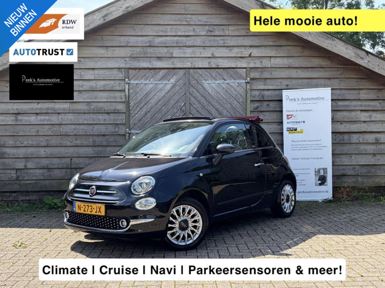 Fiat 500 C - 1.2 Lounge | Climate | Cruise | Navi | Parkeersensoren | Onderhouden | Mooie auto!! - AutoWereld.nl