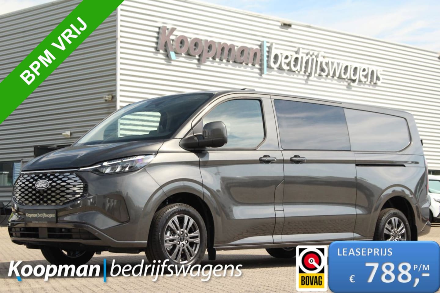 Ford Transit Custom - E-Transit 320 L2H1 Limited DC | 71 kWh | 160kW/218pk | Trekgewicht 2300kg | Camera | Carpl - AutoWereld.nl