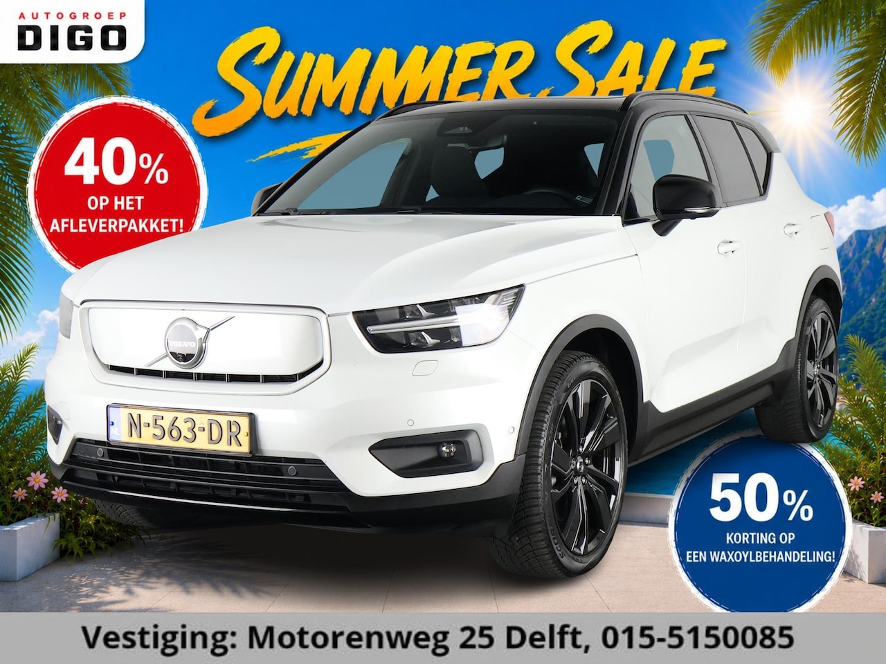 Volvo XC40 - RECHARGE TWIN PRO AWD SOD ACCU 93% GARANTIE 9-2031 SCHUIF/ PANORAMADAK. WARMTEPOMP. DIGITA - AutoWereld.nl