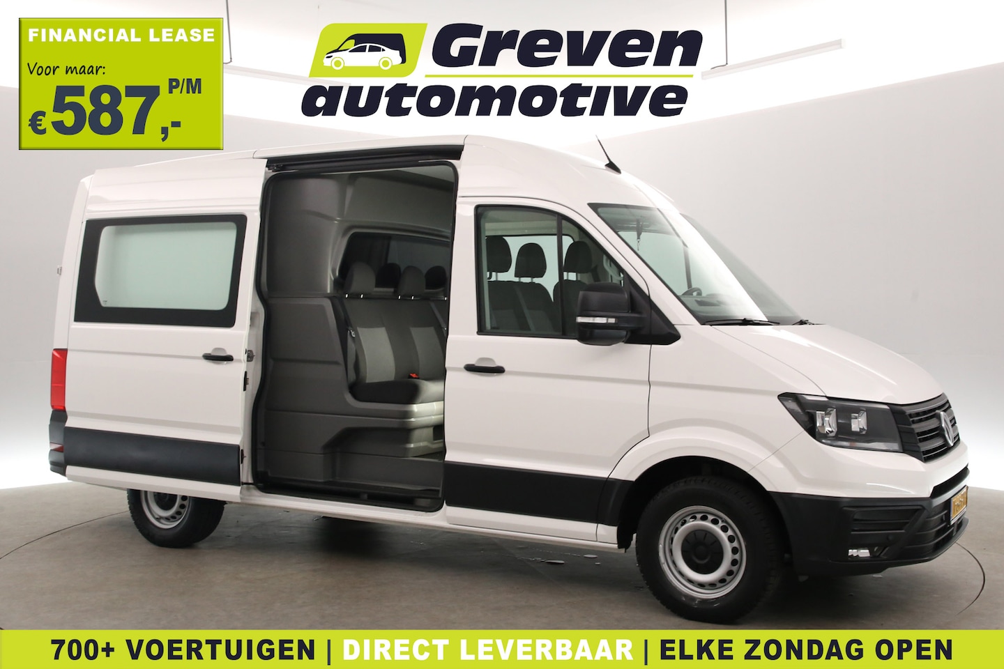 Volkswagen Crafter - 2.0 TDI 140PK L3H3 | DC | 6 Zits | 3000kg Trekgew. | Airco | Cruise | Camera | Carplay | P - AutoWereld.nl