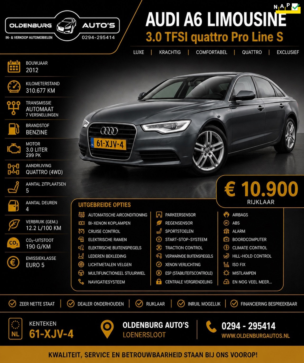 Audi A6 Limousine - 3.0 TFSI quattro Pro Line S - AutoWereld.nl