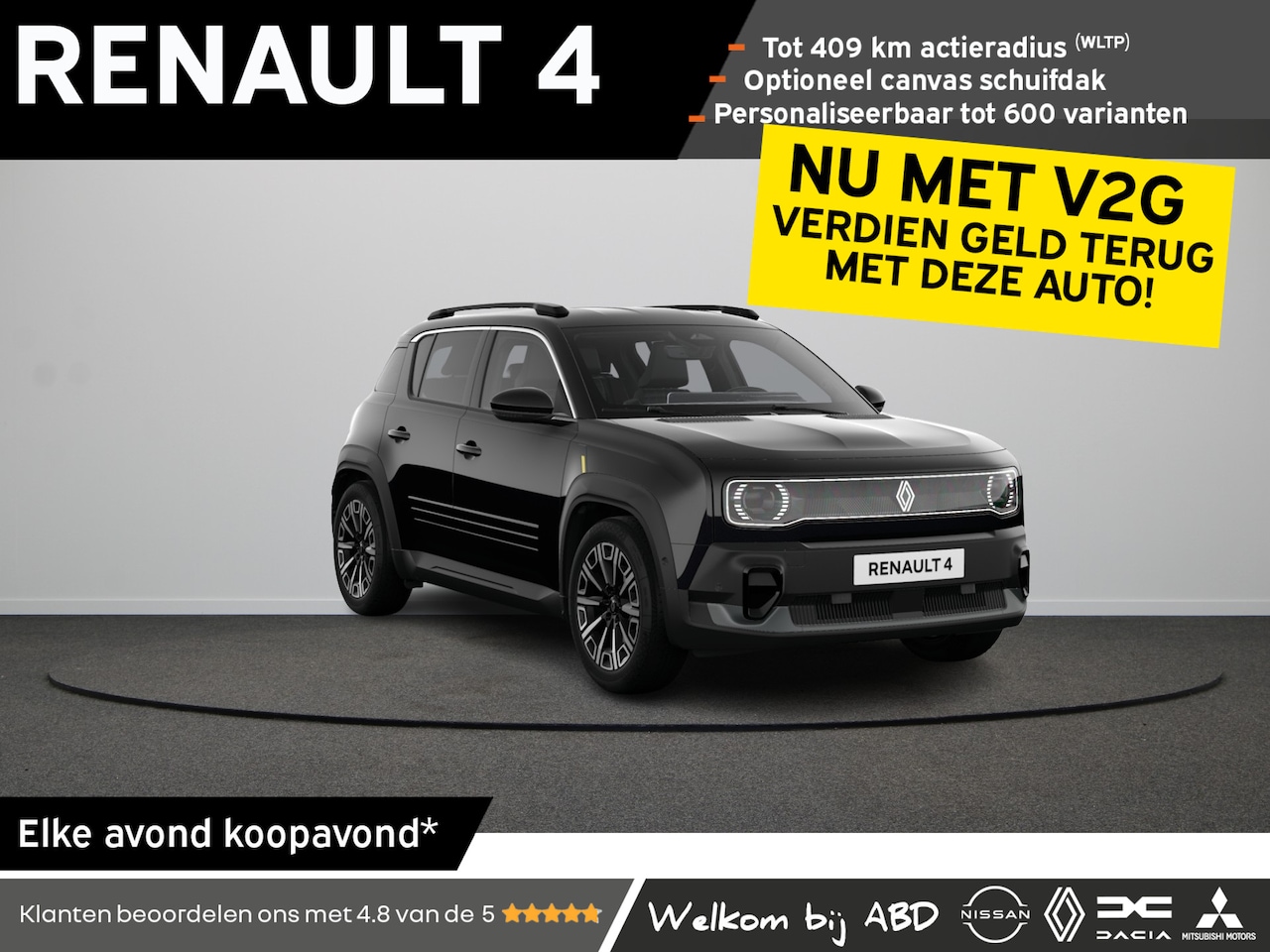 Renault 4 - Iconic Comfort range | Achteruitrijcamera | Elektrisch verwarmbare voorstoelen | Elektroni - AutoWereld.nl