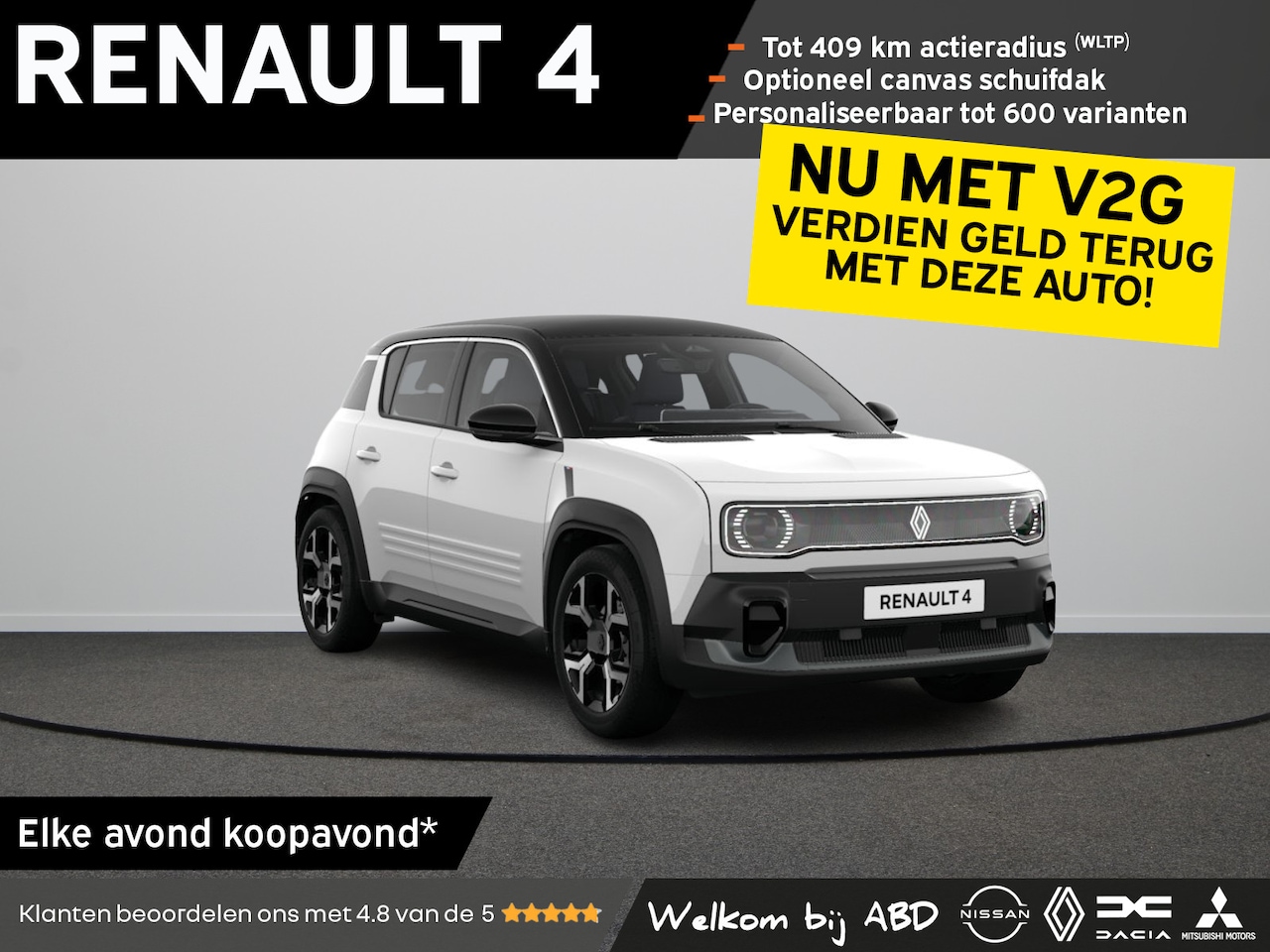 Renault 4 - Techno “plein sud™” Comfort range | Achteruitrijcamera | Elektrisch te openen canvas dak “ - AutoWereld.nl