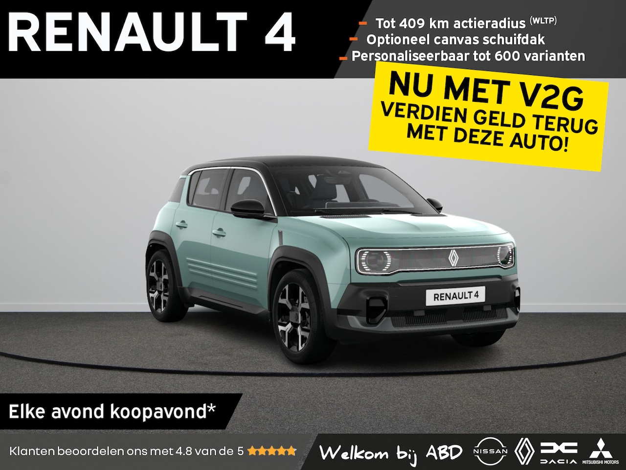 Renault 4 - Techno “plein sud™” Comfort range | Achteruitrijcamera | Elektrisch te openen canvas dak “ - AutoWereld.nl