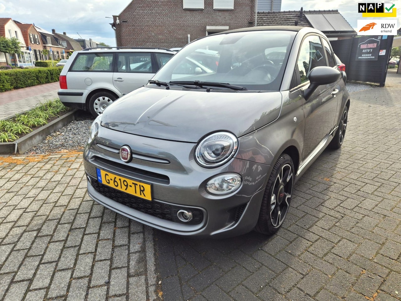 Fiat 500 C - 0.9 TwinAir Turbo Sport Cabrio Navi Airco ( voor en achter spoiler en side skirts - AutoWereld.nl