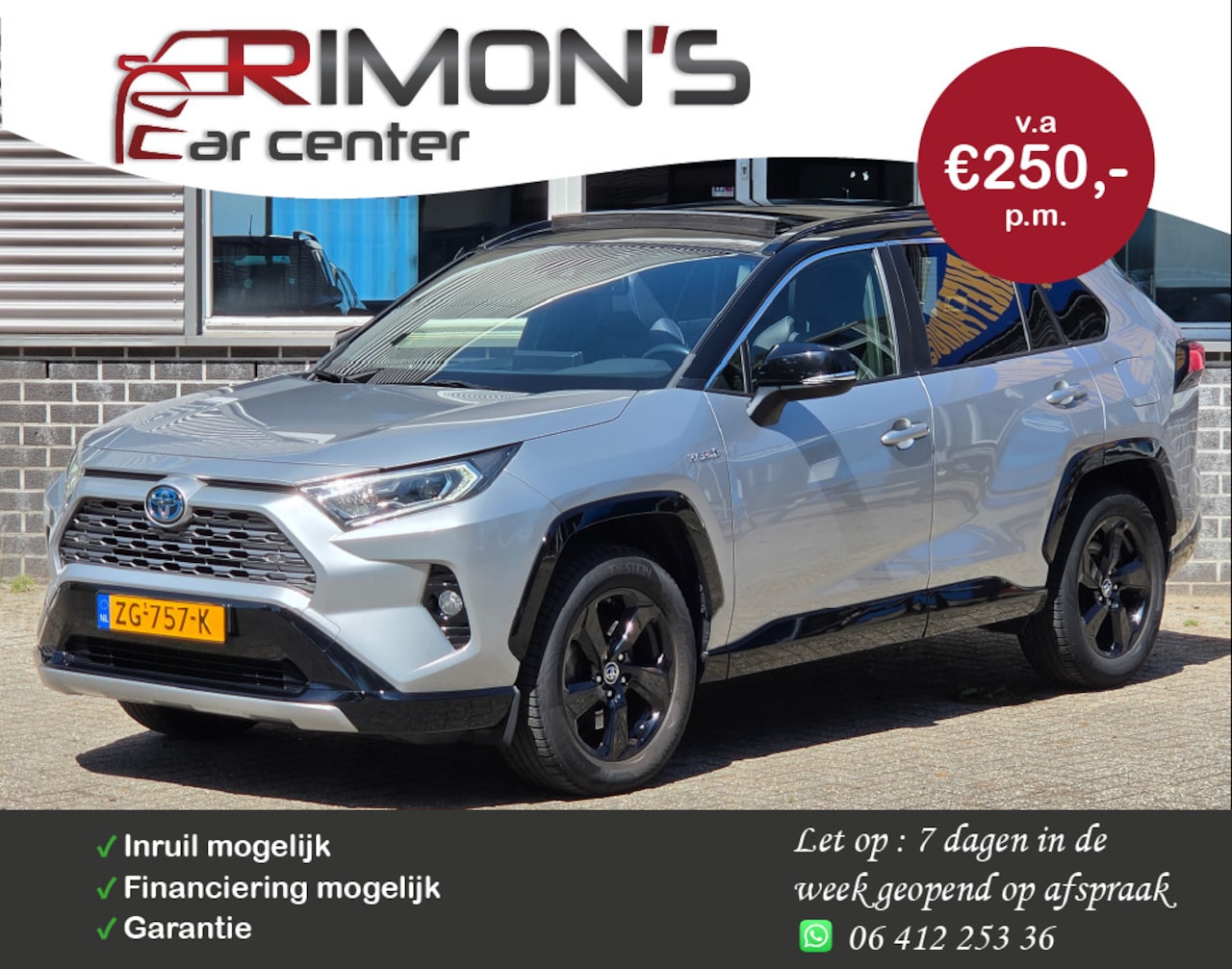 Toyota RAV4 - 2.5 Hybrid Bi-Tone Pano Navi Leder Camera Bom Volllll - AutoWereld.nl