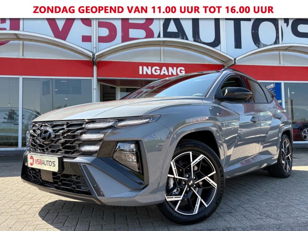 Hyundai Tucson - 1.6 T-GDI PHEV N LINE X 4WD 265 PK AUT. NARDO-GREY PANO NAVI CAMERA CARPLAY - AutoWereld.nl