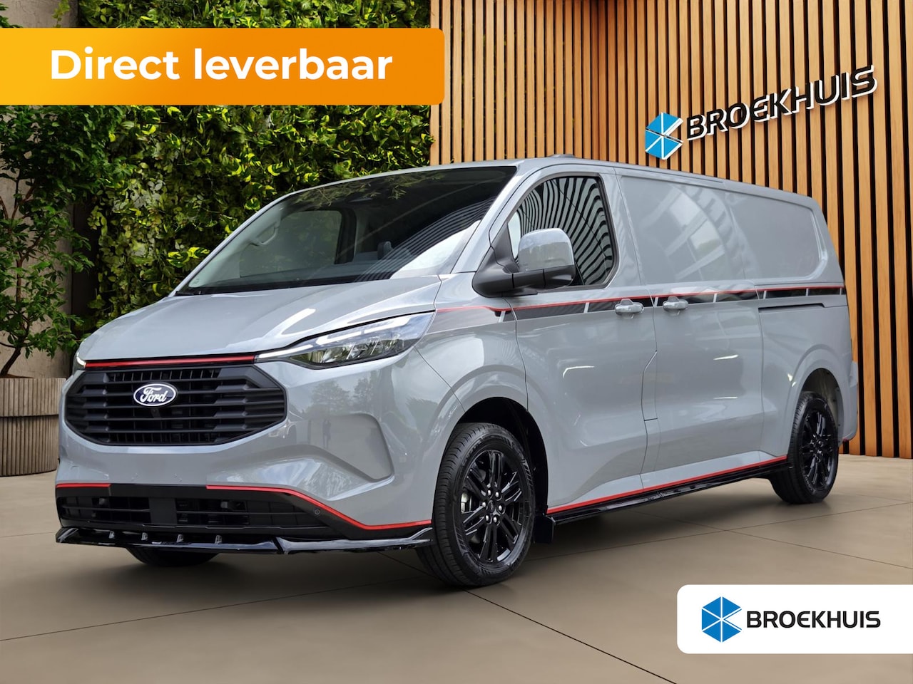 Ford Transit Custom - Kasten Transit Custom Dubbel Cab. Grey Platinum | Leer | Spoilerpakket | Striping | AGR | - AutoWereld.nl