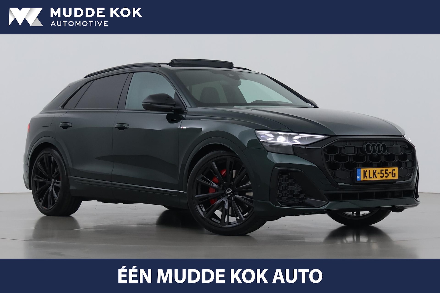 Audi Q8 - 60 TFSI e quattro Pro Line S Competition | Verde Zeltweg | Luchtvering | Trekhaak | Soft-C - AutoWereld.nl