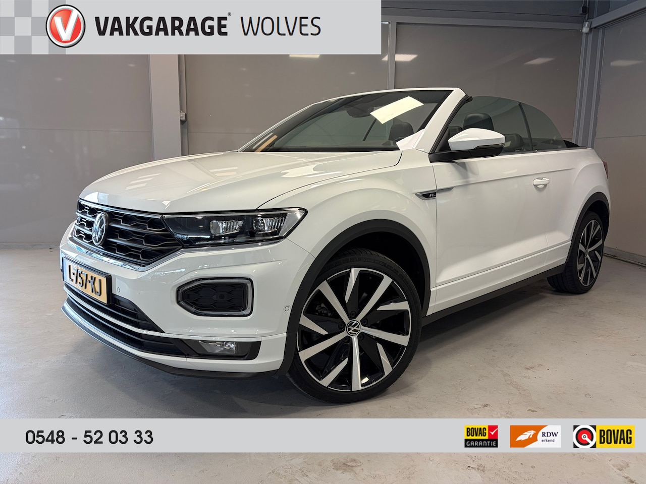 Volkswagen T-Roc Cabrio - R-Line 1.5TSi DSG | Navigatie | Camera | 19" BI-color velgen | 2x R-line | - AutoWereld.nl