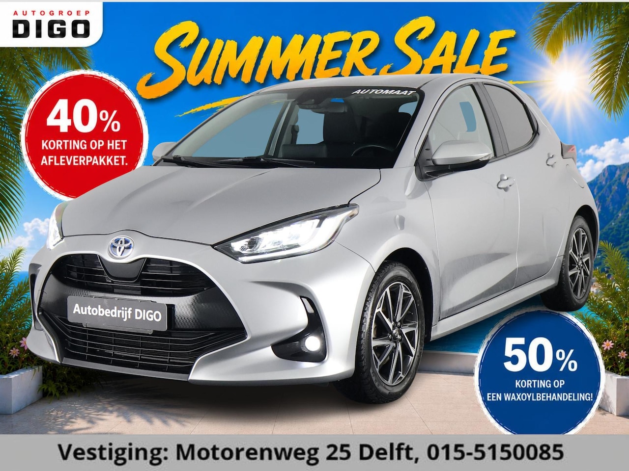 Toyota Yaris - 1.5 HYBRID DYNAMIC SILVERLINE GARANTIE TOT 9-2031 CARPLAY NAVIGATIE .CAMERA. ADAPTIEVE CRU - AutoWereld.nl