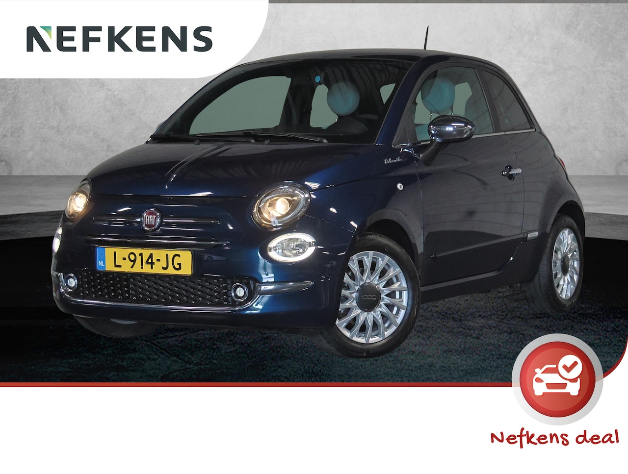 Fiat 500 - 1.0 Hybrid Dolcevita | 1ste eigenaar | LEER/Stof 2 Tone | Glazen dak | Parkeersensoren | C - AutoWereld.nl