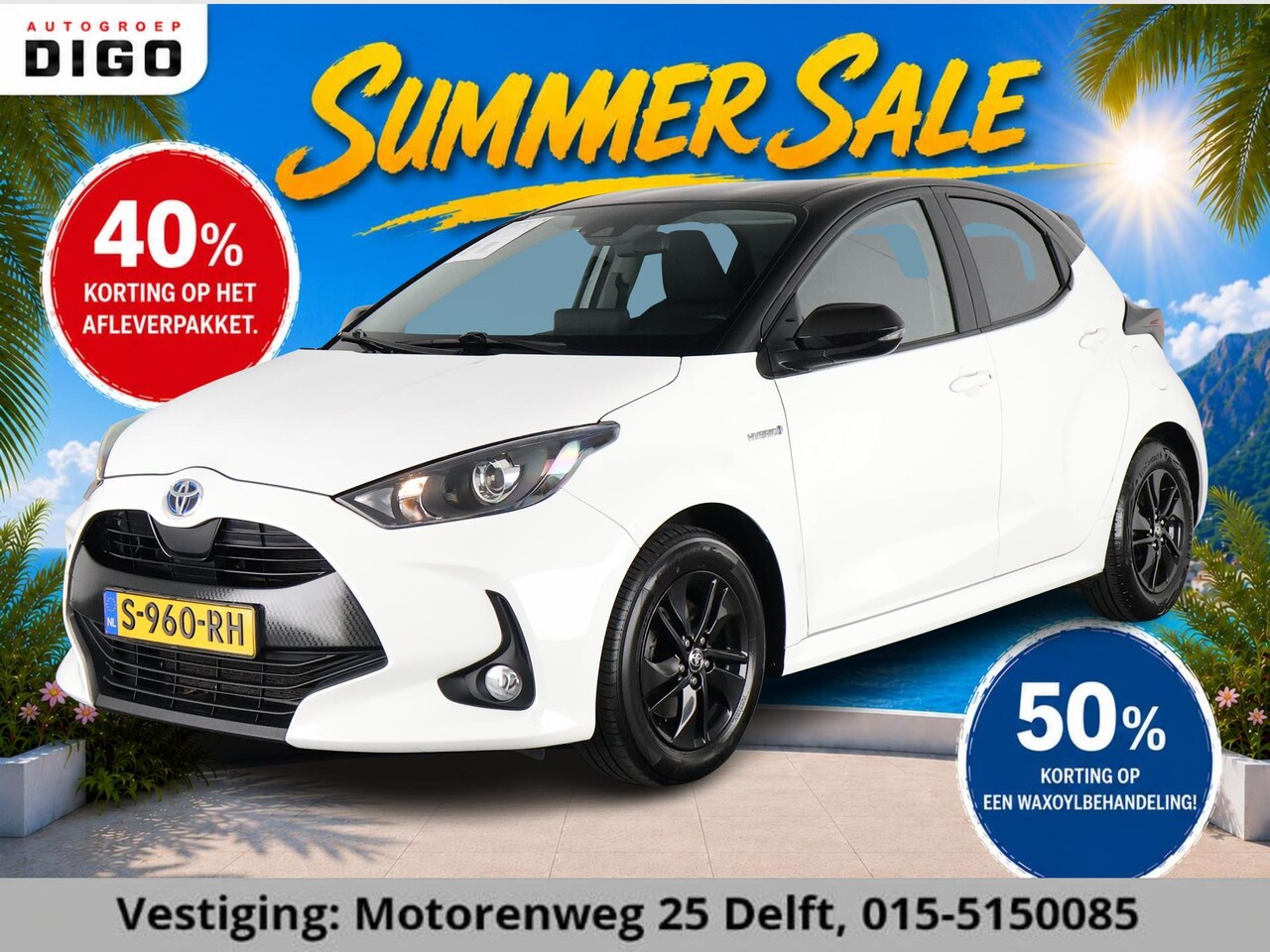 Toyota Yaris - 1.5 HYBRIDE BI-TONE SPORT GARANTIE 6-2031 . ADAPTIEVE CRUISE CONTROL . DEALER ONDERHOUDEN - AutoWereld.nl