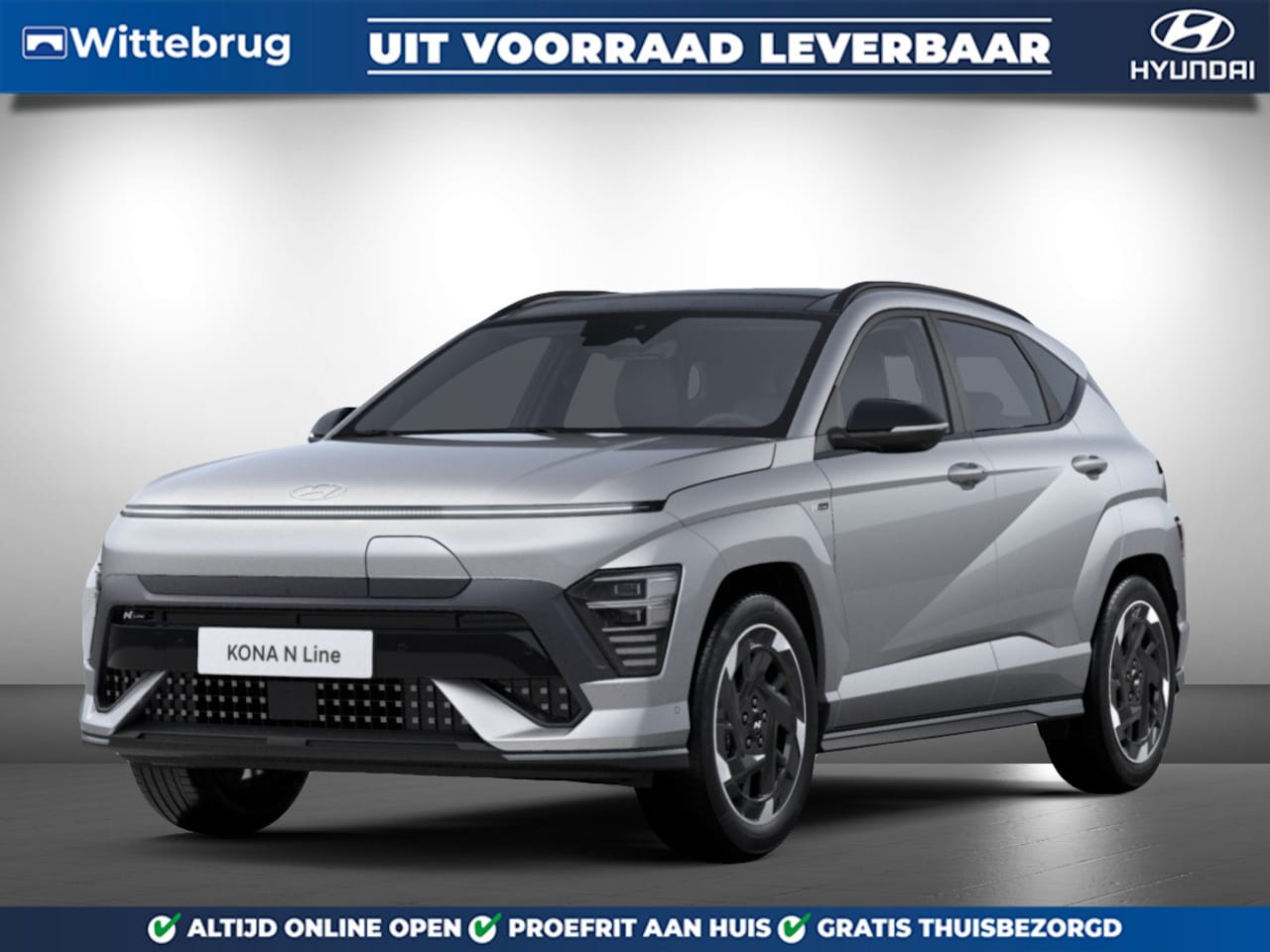Hyundai Kona Electric - N Line Sky 64.8 kWh Volledig Elektrisch met Panoramisch schuifdak, Navigatie en Elektrisch - AutoWereld.nl