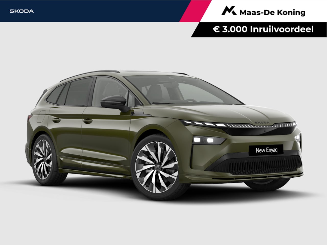 Skoda Enyaq iV - Sportline Tour Edition 85 | Olibo Green | 21" inch velgen Supernova | panoramisch schuif - AutoWereld.nl
