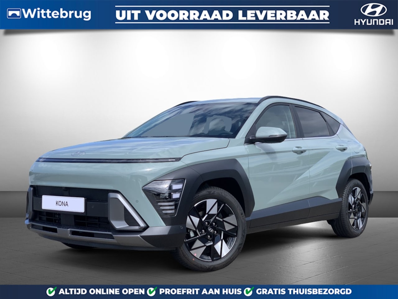 Hyundai Kona - 1.6 GDI HEV Premium Full Hybride Automaat met Navigatie, Lederen bekleding en Stoelverwarm - AutoWereld.nl