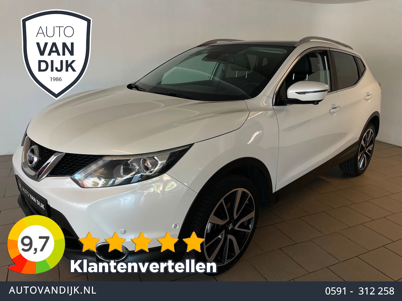 Nissan Qashqai - 1.2 Visia AIRCO NAVI CRUISE ELEK RAMEN CENT VERG VELGEN TREKHAAK CAMERA HOGE ZIT KEURIGE A - AutoWereld.nl
