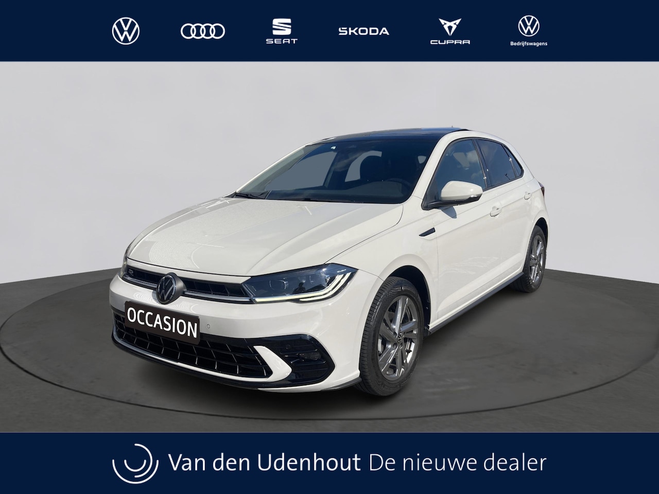 Volkswagen Polo - 1.0 TSI 95pk R-Line Business Ascot Grey | Panoramadak | Camera | Stoelverwarming | Keyless - AutoWereld.nl