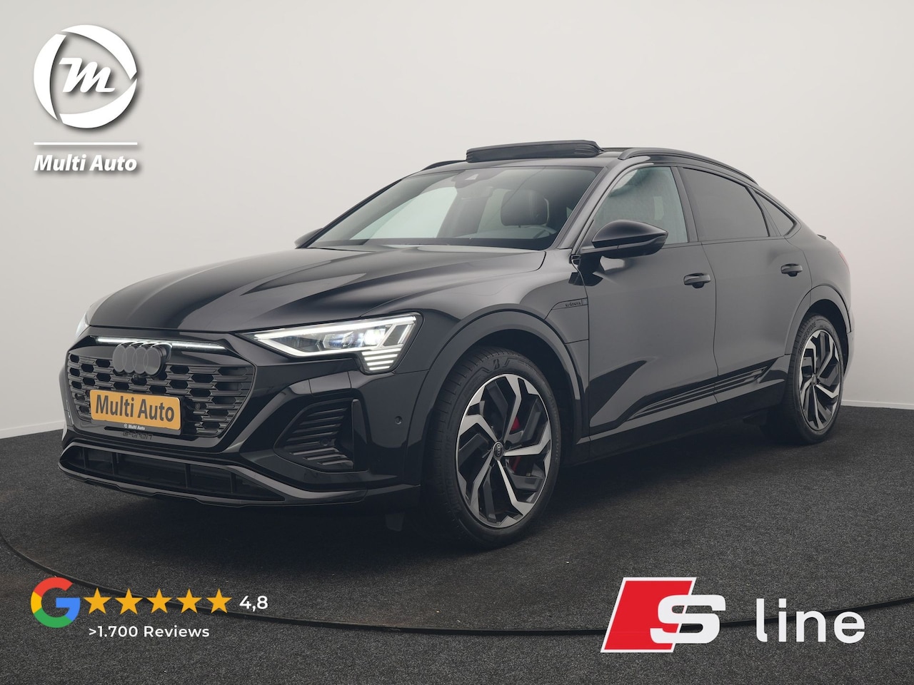 Audi Q8 Sportback e-tron - 55 Quattro S edition 95 kWh 408pk Dealer O.H | Luchtvering | Panodak | Black Optic | Adapt - AutoWereld.nl