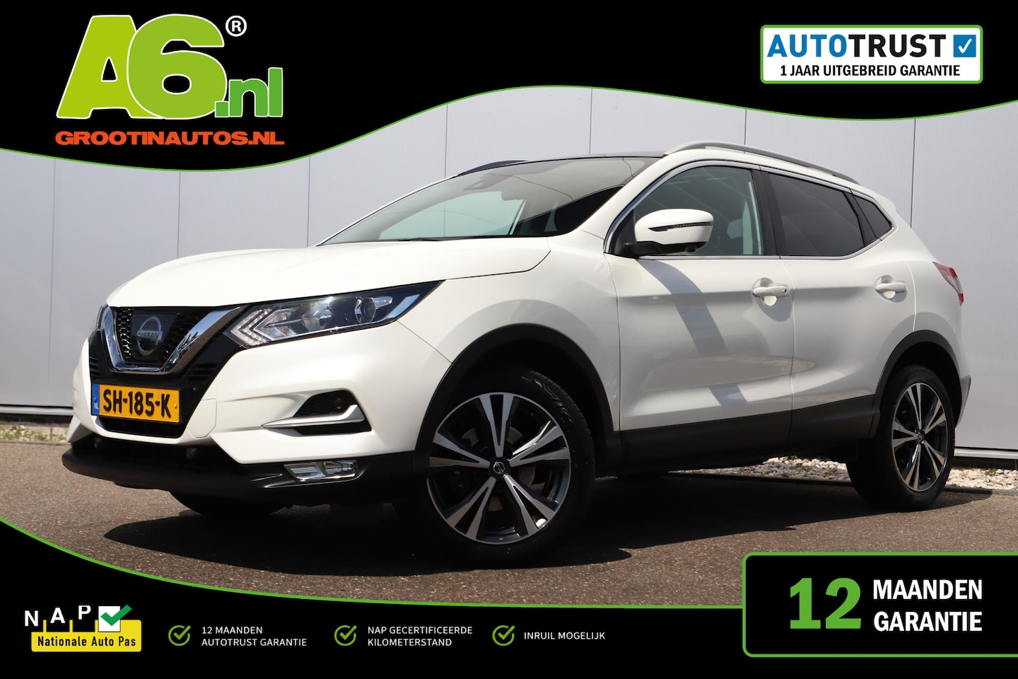 Nissan Qashqai - 1.2 N-Connecta Panoramadak Navigatie Achteruitrijcamera Clima Cruise Bluetooth - AutoWereld.nl