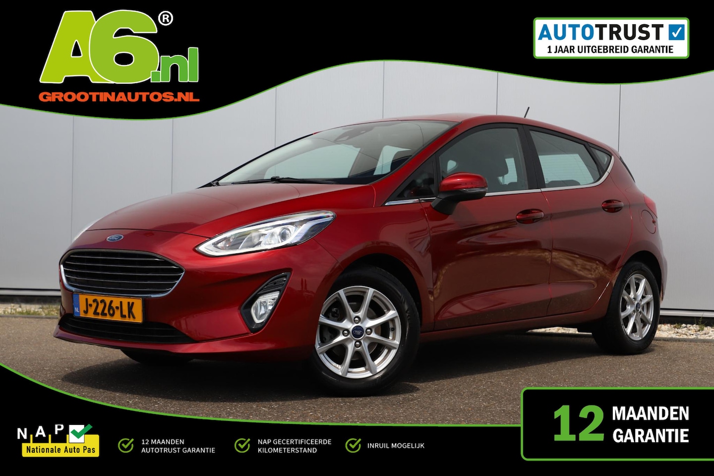 Ford Fiesta - 1.0 EcoBoost Titanium 95PK Navigatie Carplay Android LMV LED Stuur & Stoelverwarming - AutoWereld.nl