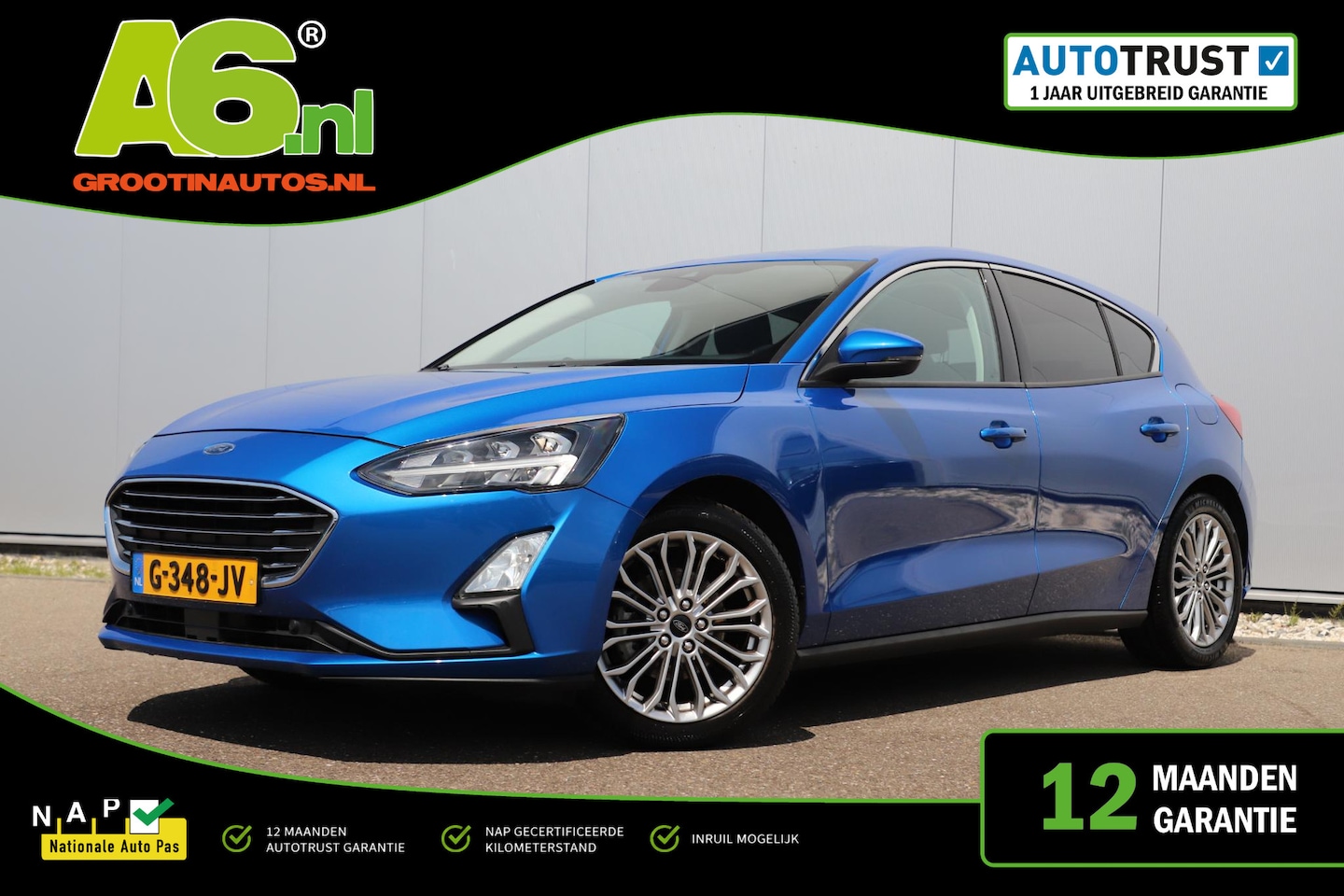 Ford Focus - 1.0 EcoBoost Titanium Business Stuur & Stoelverwarming Navigatie Carplay Android Full LED - AutoWereld.nl