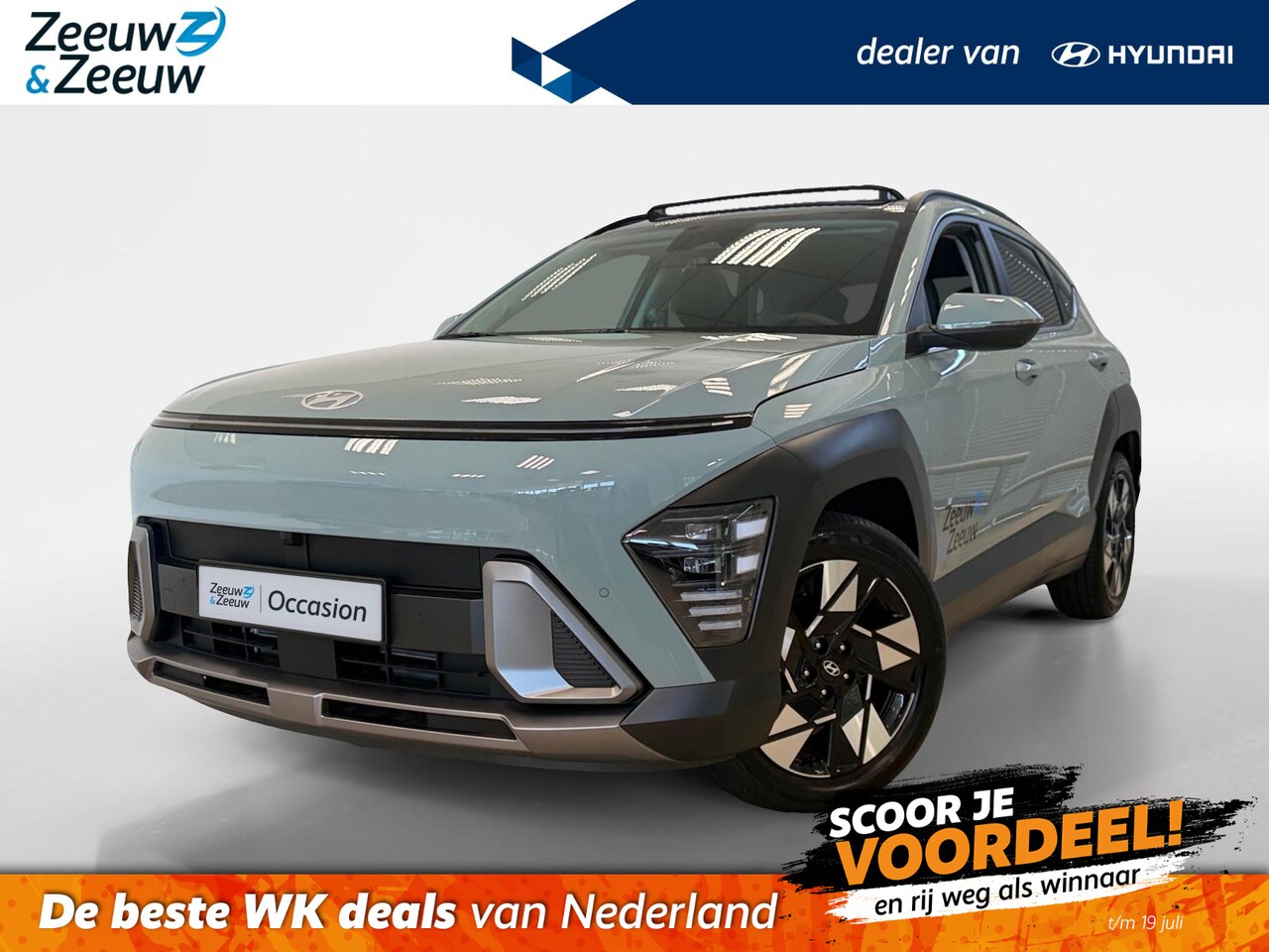 Hyundai Kona - 1.6 HYBRID | PREMIUM SKY | OPEN DAK | MIRAGE GREEN | - AutoWereld.nl