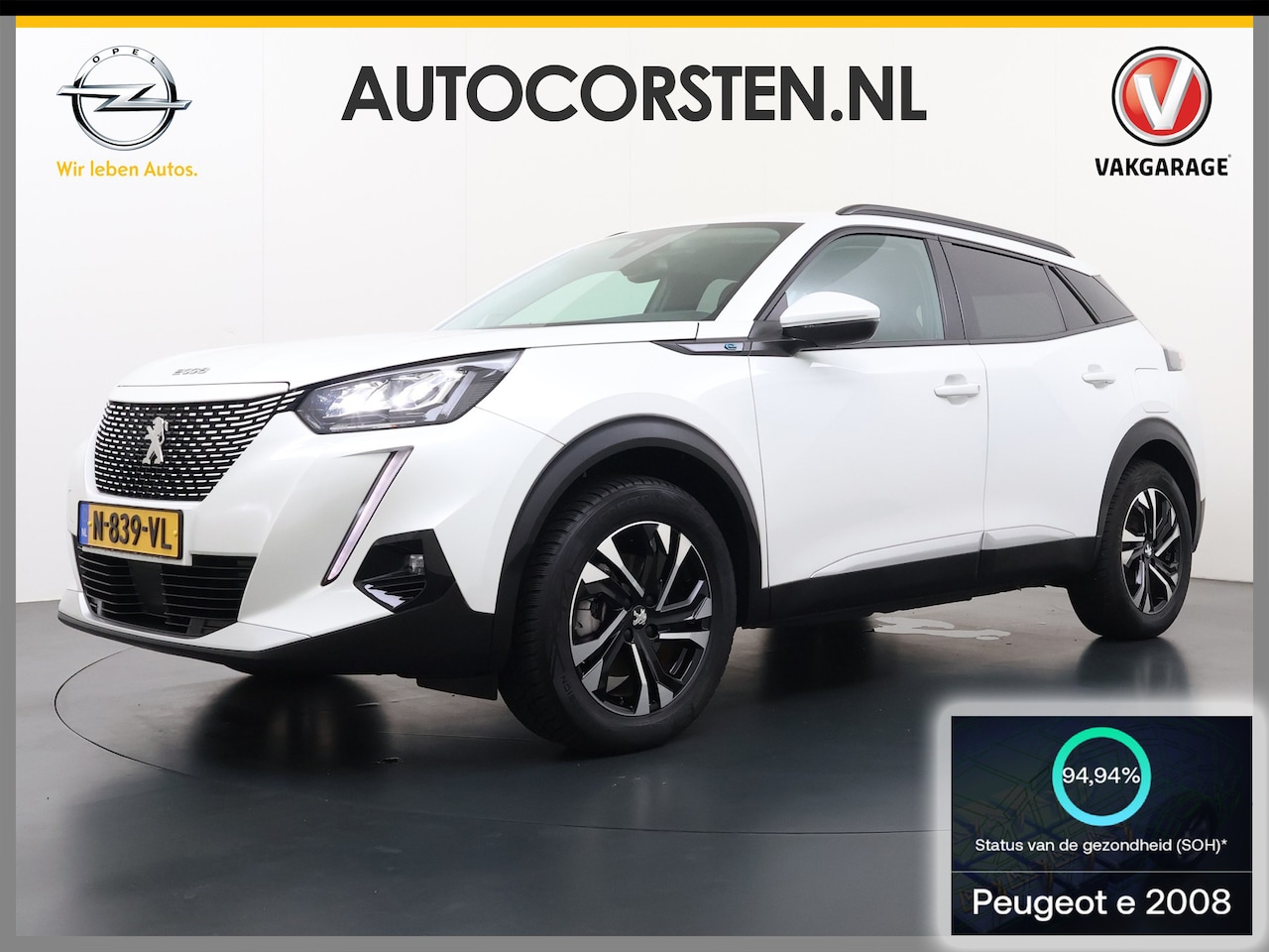 Peugeot e-2008 - EV Allure Pack 50kWh SOH 95% 3-Fase 360°Camera 3D-Navi Apple Carplay Android Auto Ecc Crui - AutoWereld.nl