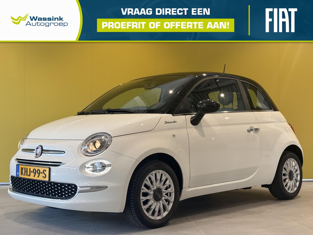 Fiat 500 - 1.0 Hybrid Dolcevita Panoramadak | Lederen interieur | Cruise Control | Parkeersensoren ac - AutoWereld.nl