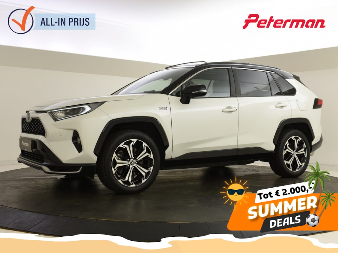 Toyota RAV4 - 2.5 Plug In Hybrid Bi-Tone+ | Panorama | Leer | Blindspot - AutoWereld.nl