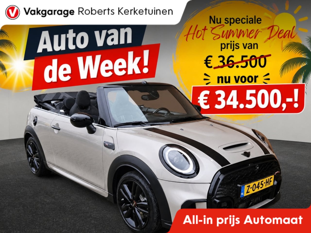 MINI Cabrio - Mini 2.0 Cooper S 180PK Automaat John Cooper Works Cabrio ACTIE - AutoWereld.nl